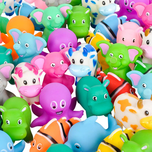 Rubber animal mix squirting 2" 432 pcs bulk toy gifts assortment main.