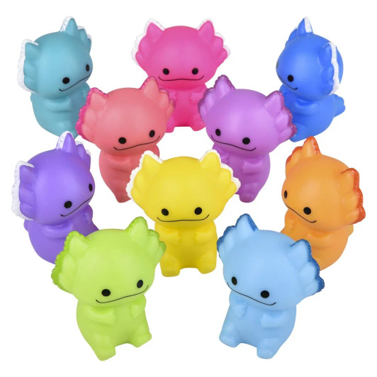 Rubber Axolotl Toy Mix Bulk 500 Pieces