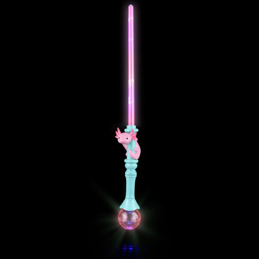 Axolotl magic ball sword 30" 24 pcs bulk light-up toy gifts lit main.
