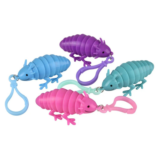 Mini wiggle axolotl clip on 3" 288 pcs bulk toy gifts 4 colors assorted main.