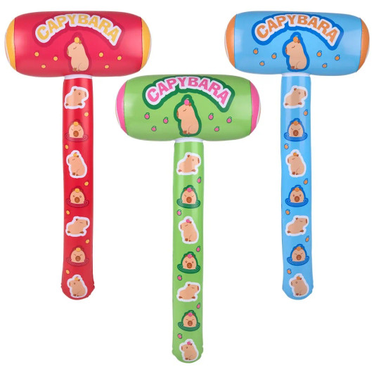 Capybara mallet inflatable 37" 144 pcs bulk toy gifts 3 assorted colors main.