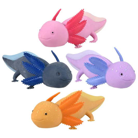 Growing axolotl 9" 24 pcs bulk toy gifts 4 colors assorted.