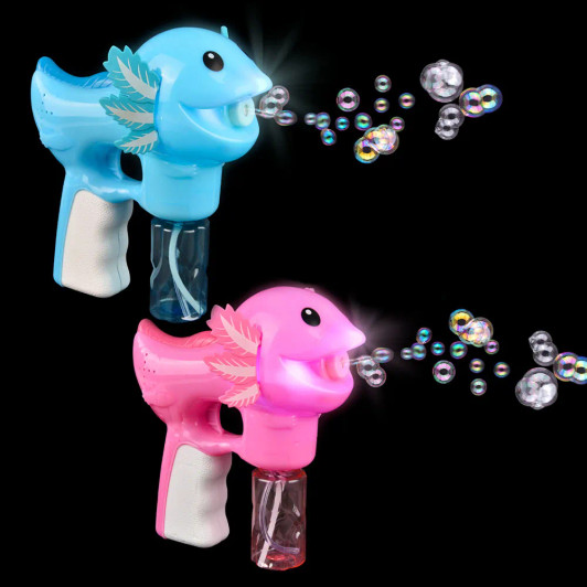 Light-Up Axolotl Bubble Blaster Toys Bulk 12 Pieces