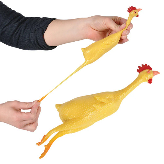Rubber Stretch Chicken Toys Bulk 144 Pieces