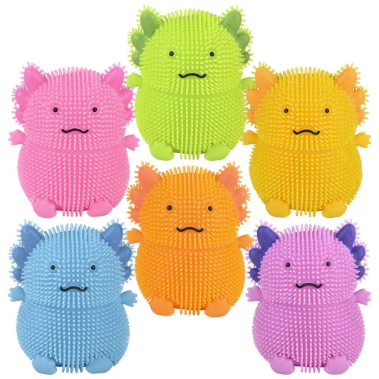 Axolotl puffer 6" 72 pcs bulk toy gifts 6 assorted colors main.