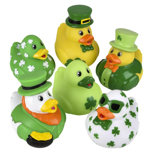 Rubber Duckies St. Patrick’s Day – 72 Pieces Bulk, 3.5", 6 Irish Styles
