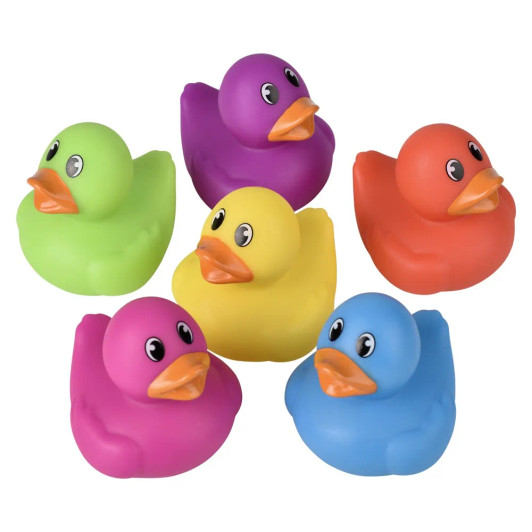 Rubber Duckies Classic Toy Assortment – 288 Pieces Bulk, 2", 6 Bright Colors