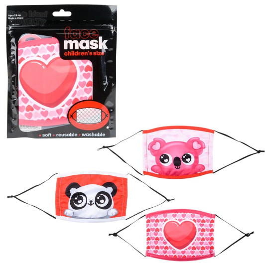 Valentine's Child Size Face Masks Bulk 144 Pieces