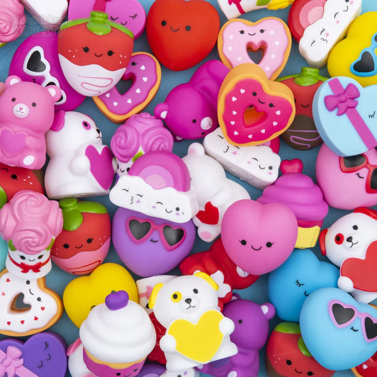 Valentine mini character assortment bulk 500 pieces 2 inch assorted designs.