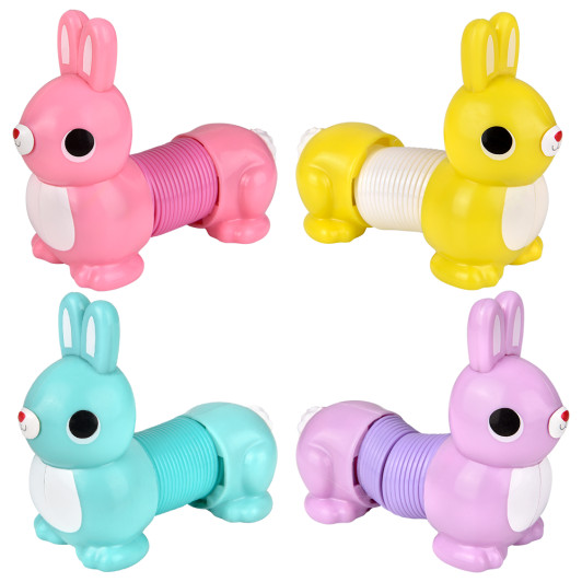 Easter bunny fidget spring bulk 108 pieces 4.7 inch 4 colors.