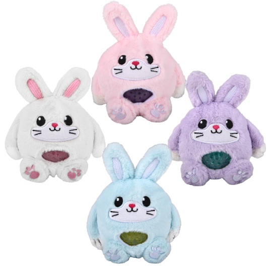Squeezy bead plush Easter bunny bulk 72 pieces 3 inch 4 colors.