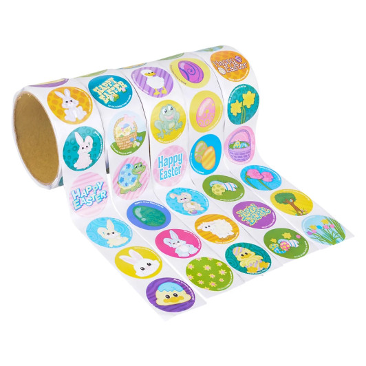 Easter sticker roll assortment bulk 20,000 pieces colorful themes.