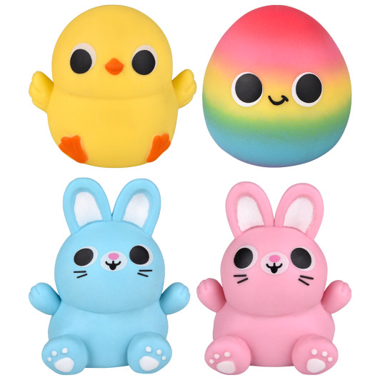 Easter squish stretch assortment bulk 144 pieces 2.75 to 3.25 inch main