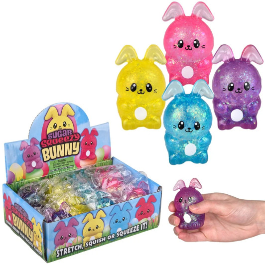Squeezy sugar Easter bunny bulk 72 pieces 2.5 inch.