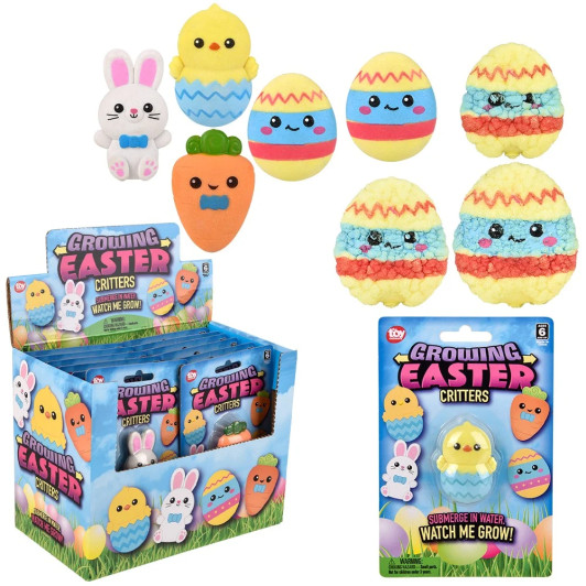 Easter growing characters bulk 144 pieces 1.75 to 2 inch 4 styles.