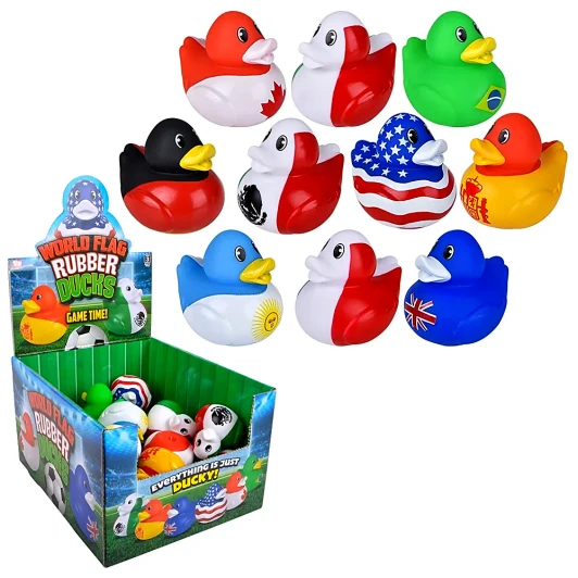 World Flag Rubber Duckies Bulk 288 Pieces
