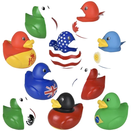 World Flag Rubber Duckies Bulk 72 Pieces