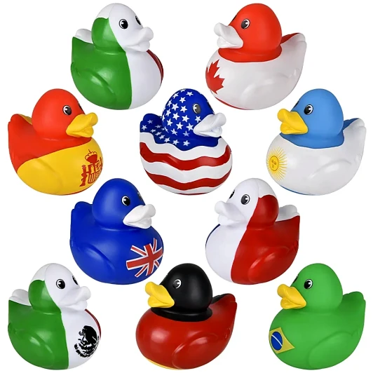 World Flag Rubber Duckies Bulk 72 Pieces