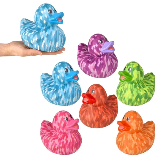 Big Pixel Rubber Ducks 6" Bulk 36 Pieces - Party favors