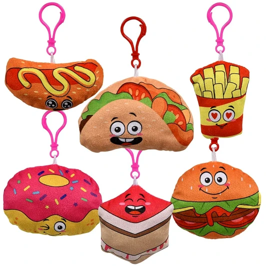 Food Keychains Plush Toys Bulk 600 Pieces