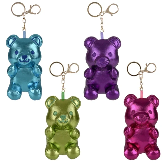 Metallic Yummy Bear Plush Clip-On Bulk 144 Pieces