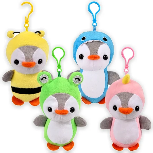 Penguin Backpack Clip Plush Toys Bulk 240 Pieces