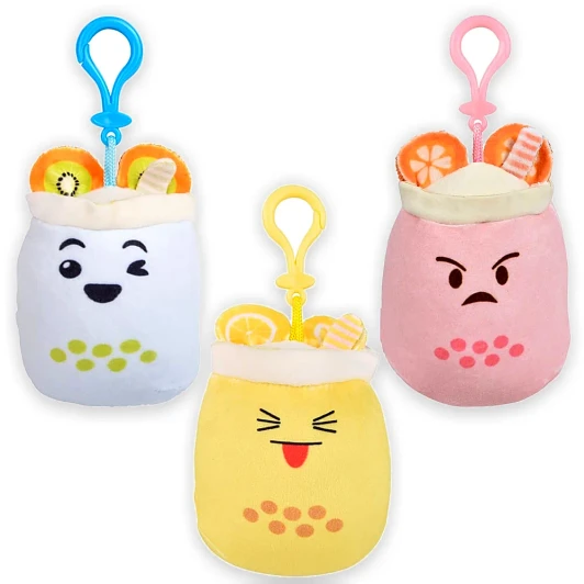 Bubble Tea Backpack Clip Plush Toys Bulk 240 Pieces