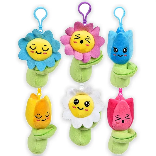 Flower Backpack Clip Plush Toys Bulk 240 Pieces