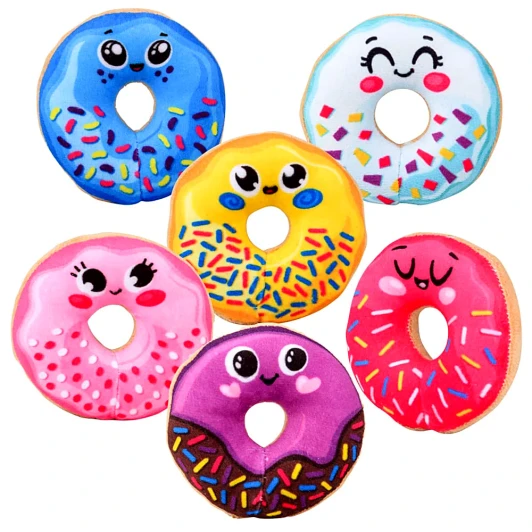 Mini Smiley Face Donut Plush Toys Bulk 288 Pieces