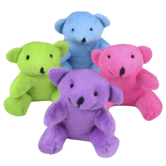 Neon Color Bear Plush Toys Bulk 288 Pieces