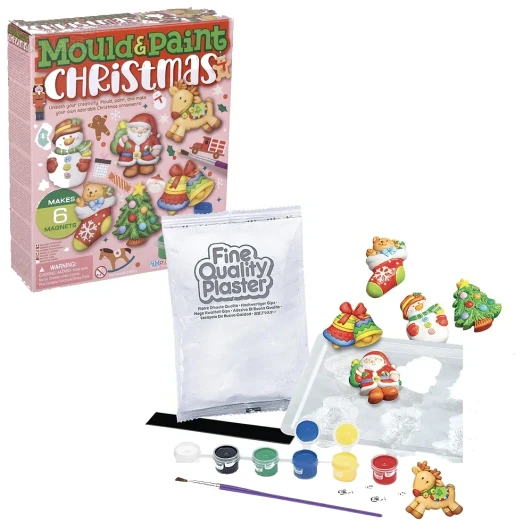 3D Mould & Paint Christmas Magnet Toys Bulk 36 Pieces