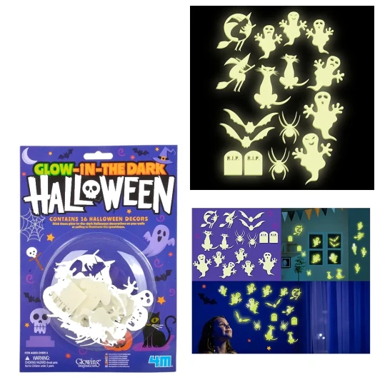 Glow-In-The-Dark Halloween Reliefs Bulk 144 Pieces - Pinata stuffers