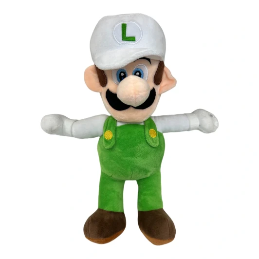 Super Mario Fire Luigi plush, 16 inch, front view