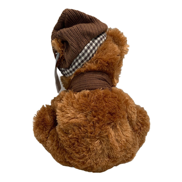 Bear Plush Toy Brown with Hat and Scarf 18 Inch Back