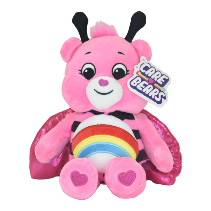 Care Bears Cheer Bear plush dressed as a red ladybug - front view