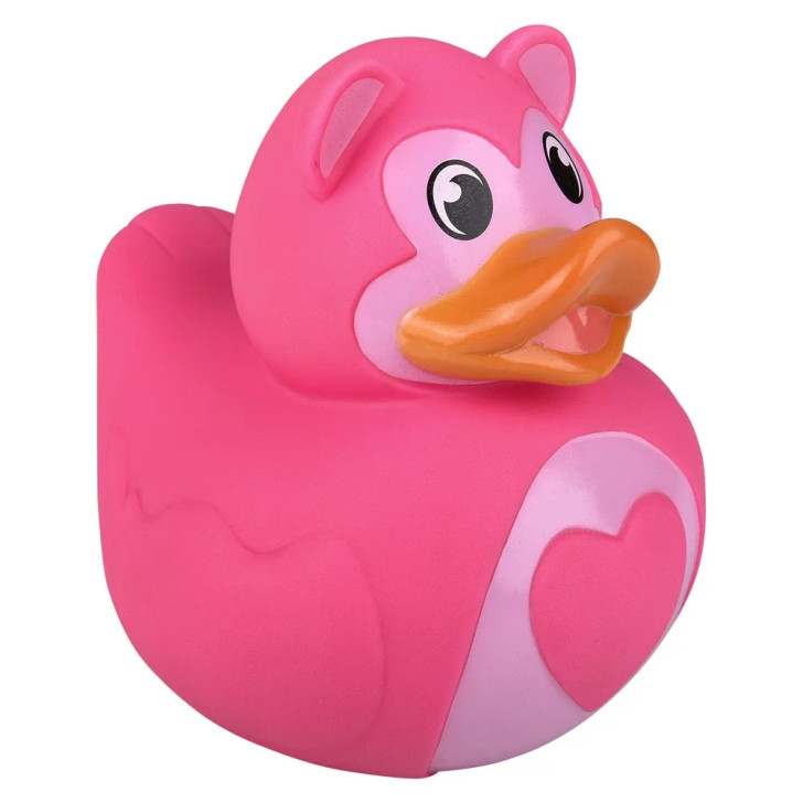 Rubber Duckies 5.5" Collectible Mix Bulk 60 Pieces 10 Assorted Styles Showing Pink Love Ducky Right Side Angle Carnival Prizes Party Décor