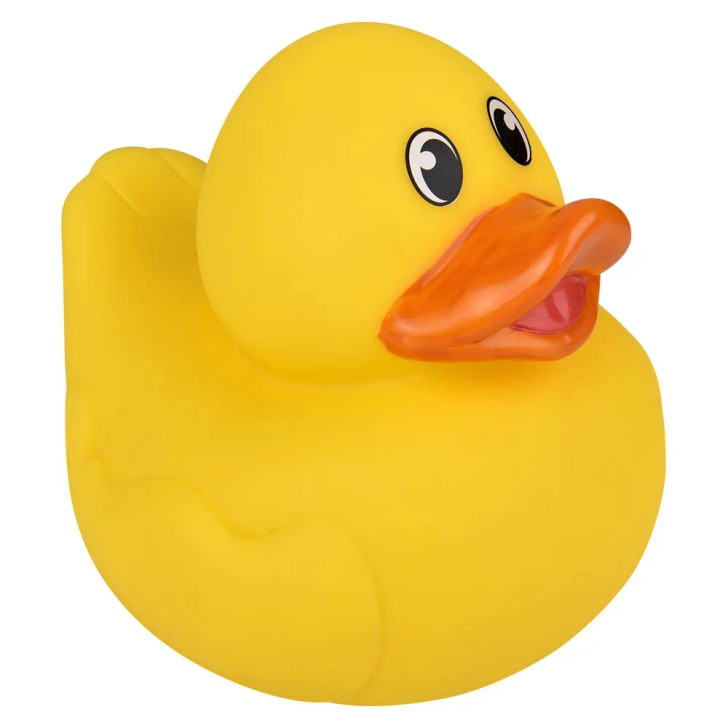 Rubber Duckies 5.5" Collectible Bulk 72 Pieces Six Assorted Colors Showing Yellow Ducky Right Side Angle Carnival Prizes Party Favors