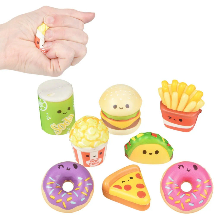 squish toy micro squish fun foods 1.5 2.25 inch 8 styles popcorn squished