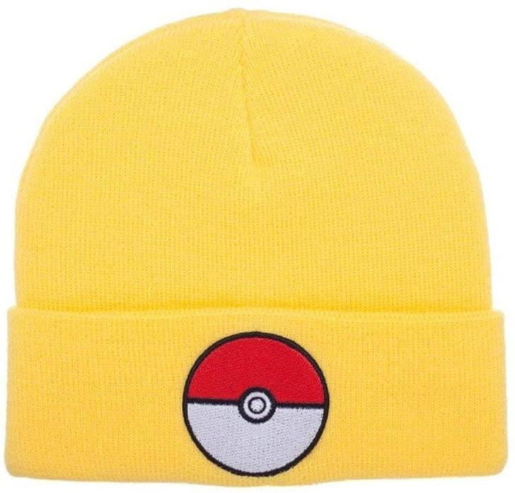 Bioworld Pokemon Pokeball Beanie Cap - Yellow Cuffed Hat