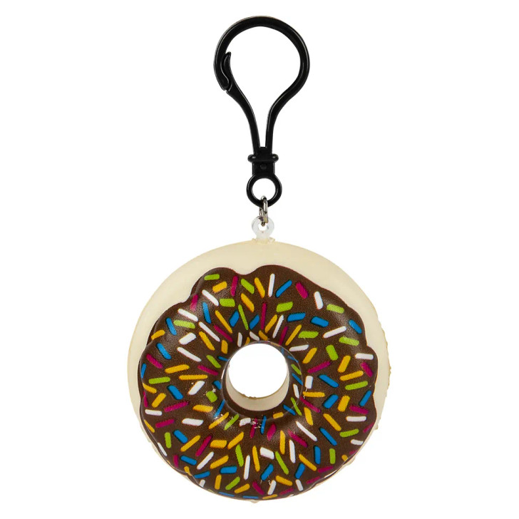 squish toy donut backpack clips 2.75 inch brown