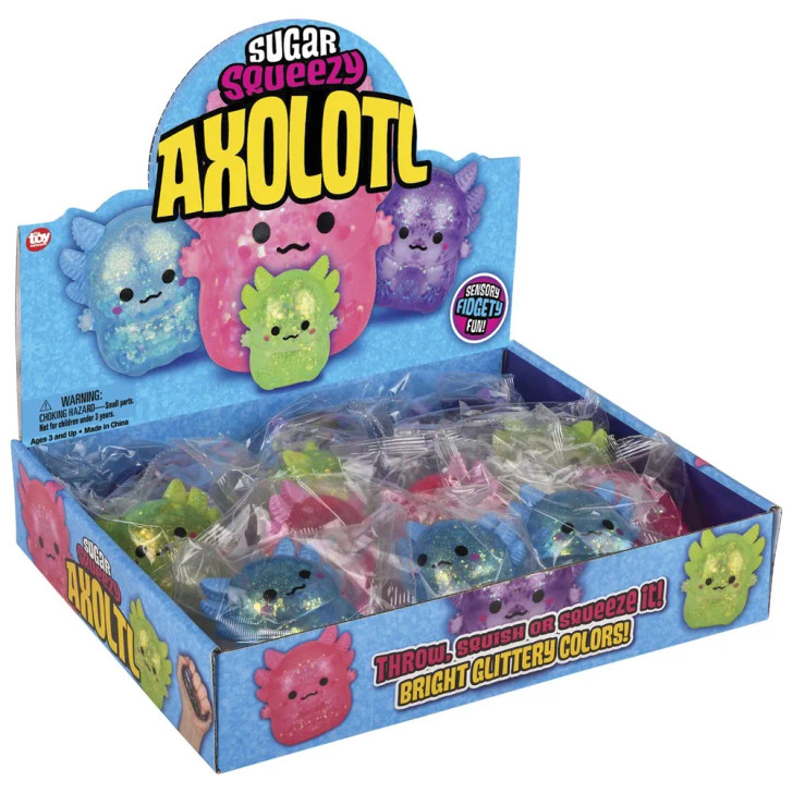Squeezy Sugar Axolotl Toys for Claw Machines and Prize Counters