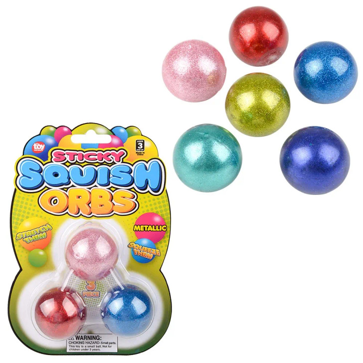 Squish Sticky Metallic Orb Toys Bulk Party Favors - View 10