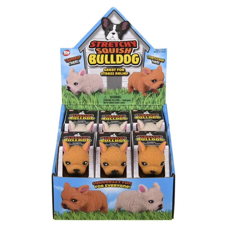 Stretchy Squish Bulldog Toys 3.5" Each - View 8
