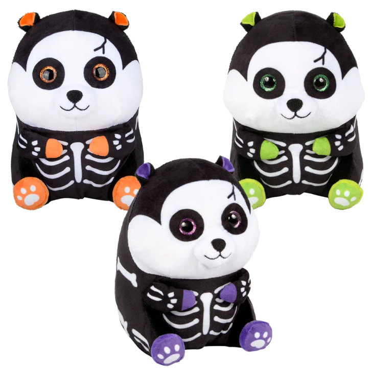 Belly Buddy Hamster Skeleton Plush 66 Pieces Bulk, 7 Inch - 3 Colors Assorted, Halloween Party Favors, Decor