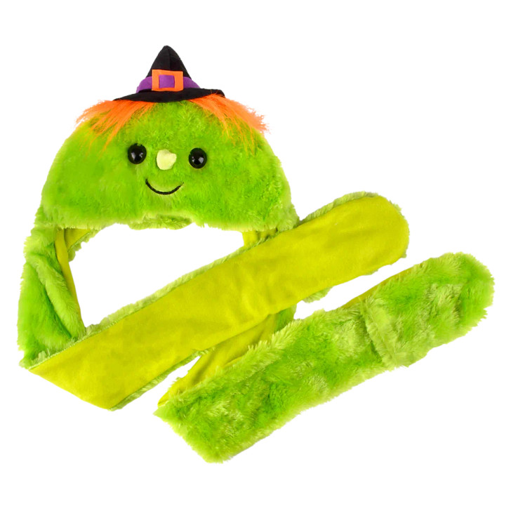 Halloween Light-Up Witch Plush Hoodie Scarf Hats 35" Each - View 8