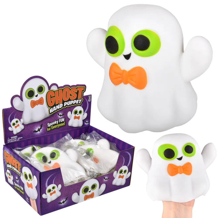 Halloween Ghost Stretchy Hand Puppet Toys 7" Each