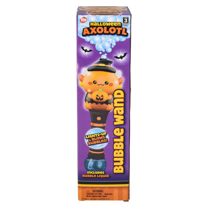 Light-Up Halloween Axolotl Bubble Wand Toys - 12 Inch - Case of 24