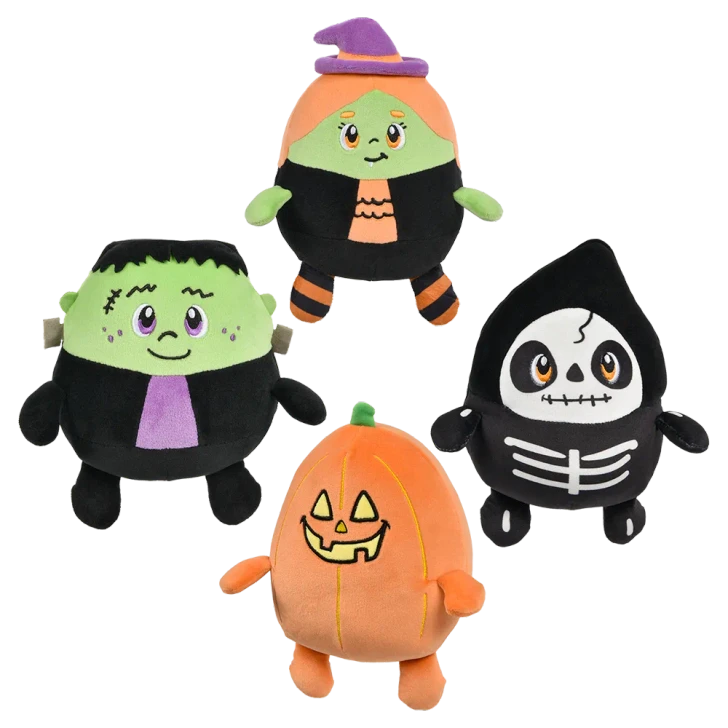 Squishy-Ishies Halloween Plush Characters - 6 Inch - Case of 80 - 4 Styles