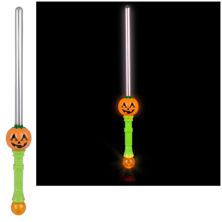 Halloween Jack-O-Lantern Light-Up Magic Ball Sword Toys 30" Each