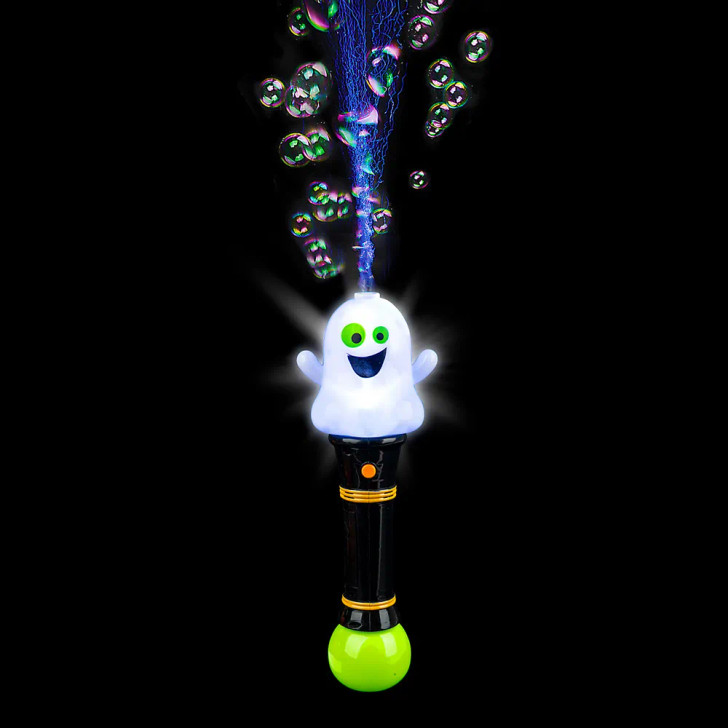 Halloween ghost light up wands 12 inch lit blowing bubbles